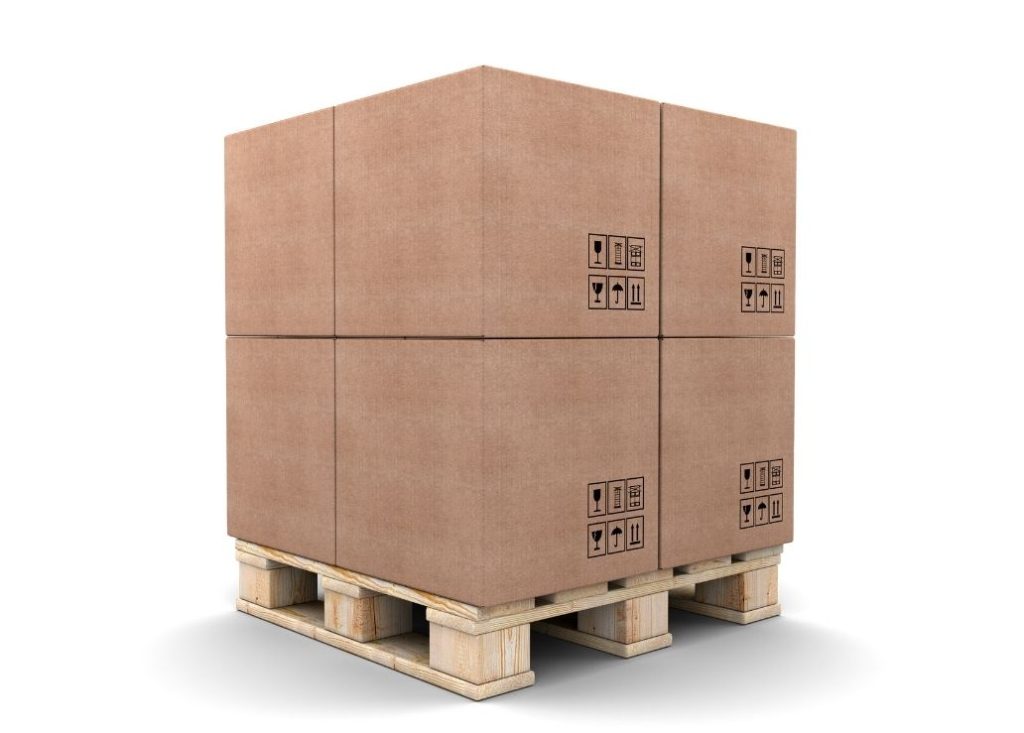 marcatura su bancale di scatole