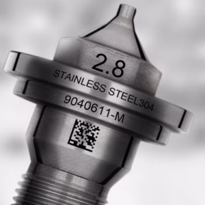 Marcatura laser fibra su componente metallico 